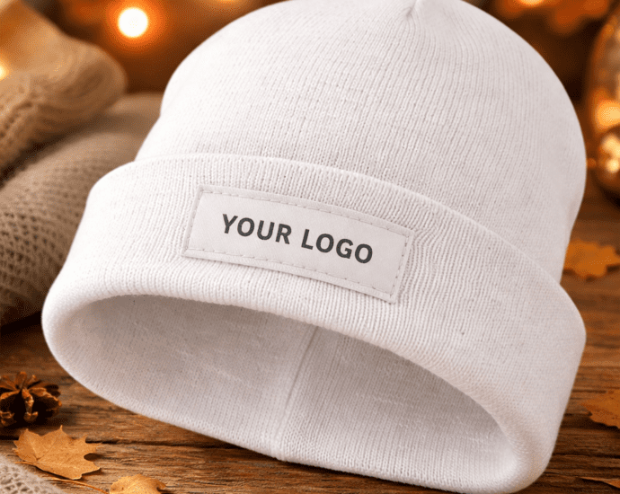 Bedrukte wintermuts relatiegeschenk november