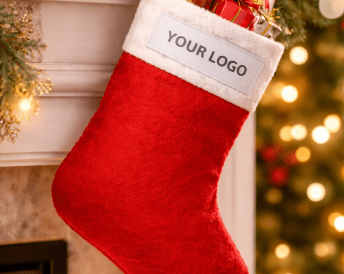 kerstsok relatiegeschenk december met logo