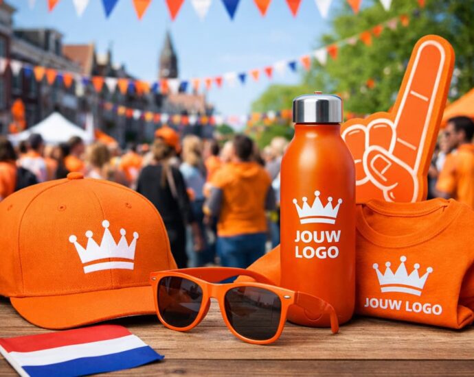 Koningsdag relatiegeschenken bedrukken zoals zonnebril pet en waterfles met logo