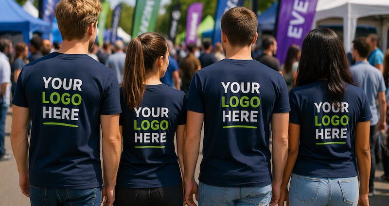 T-shirts bedrukken met logo gedragen tijdens evenement